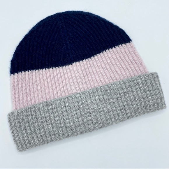 Amicale Cashmere Chunky Cuff Colorblock Beanie main image 7
